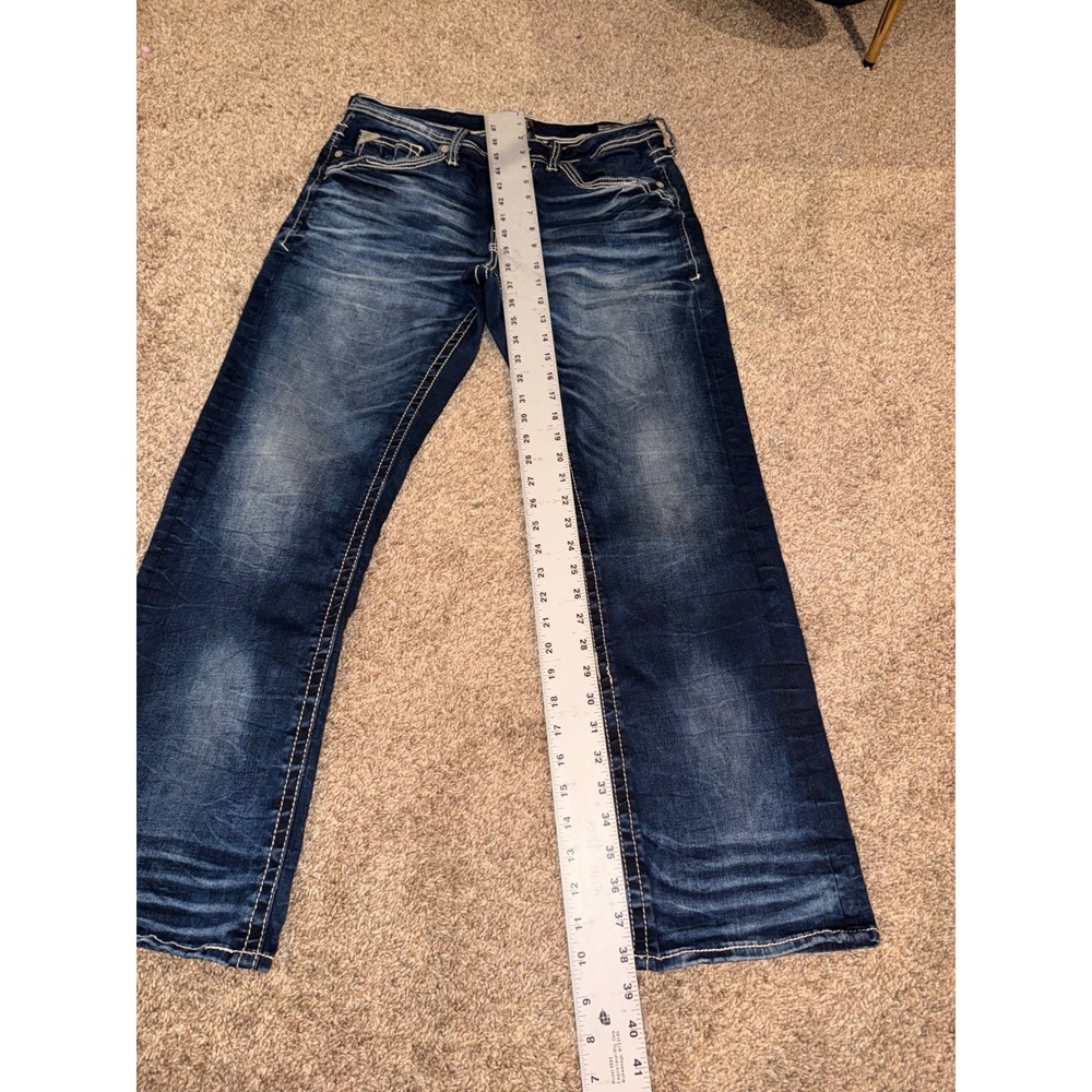 Salvage Supply Co Mens Riot Taper Athletic Fit Jeans Dark Wash Blue 34x30 (656) - Picture 4 of 7